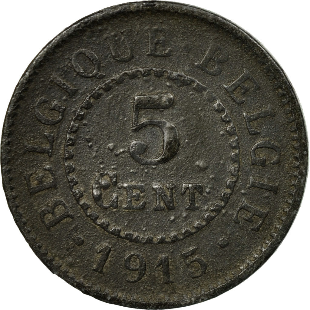 Coin, Belgium, 5 Centimes, 1915, EF(40-45), Zinc, KM:80