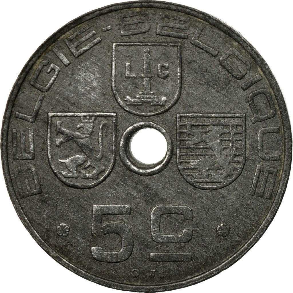 Coin, Belgium, 5 Centimes, 1941, EF(40-45), Zinc, KM:124