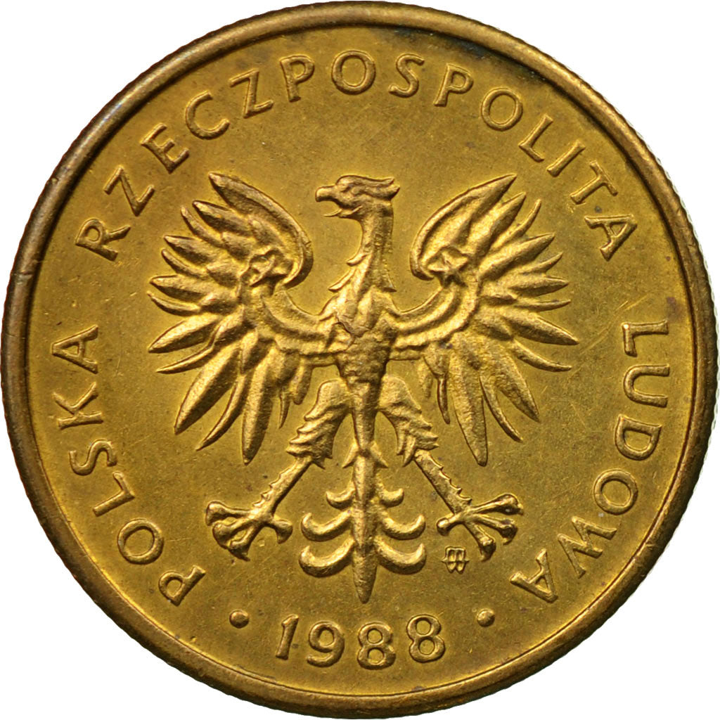 Moneta, Polska, 2 Zlote, 1988, Warsaw, EF(40-45), Mosiądz, KM:80.2