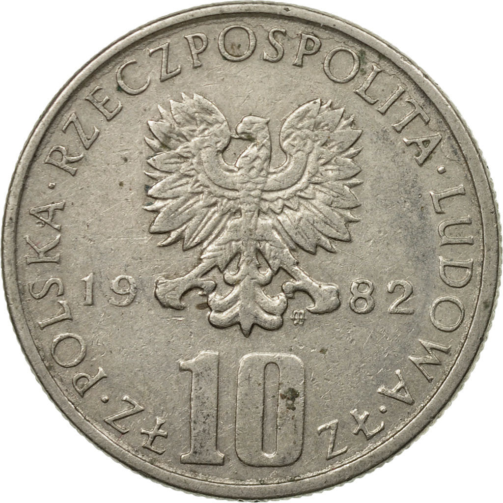 Monnaie, Pologne, 10 Zlotych, 1982, Warsaw, TB+, Copper-nickel, KM:73