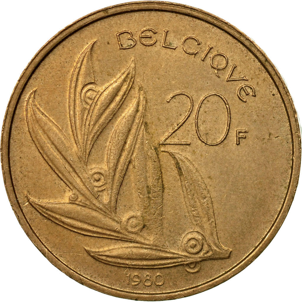 Moneta, Belgio, 20 Francs, 20 Frank, 1980, MB+, Nichel-bronzo, KM:159