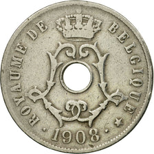 Coin, Belgium, 25 Centimes, 1908, VF(30-35), Copper-nickel, KM:62