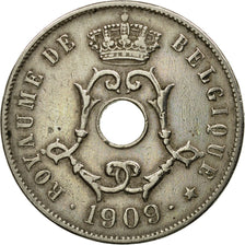 Coin, Belgium, 25 Centimes, 1909, EF(40-45), Copper-nickel, KM:62