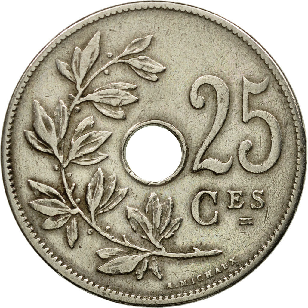 Coin, Belgium, 25 Centimes, 1909, EF(40-45), Copper-nickel, KM:62