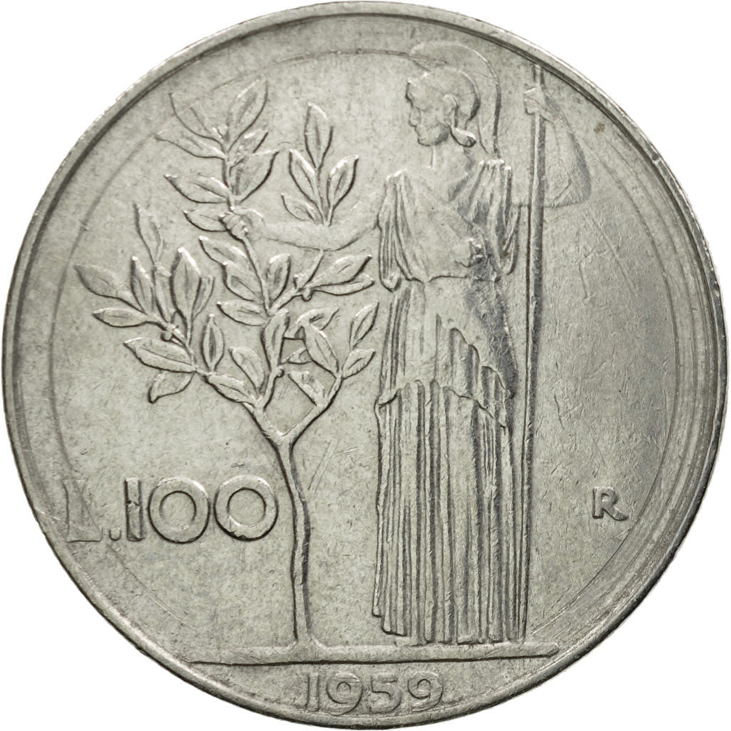 Münze, Italien, 100 Lire, 1959, Rome, SS, Stainless Steel, KM:96.1