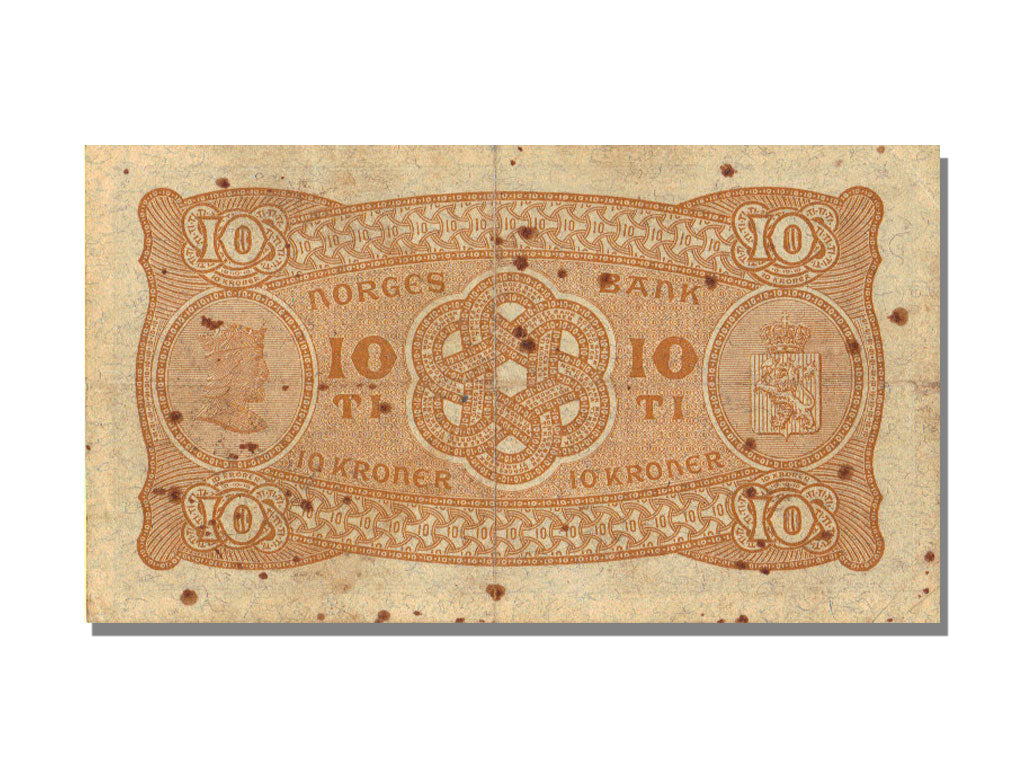 Norway, 10 Kroner, 1939, KM #8c, VF(30-35), Z