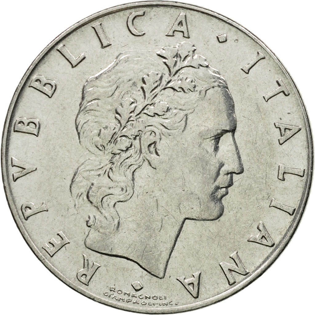 Coin, Italy, 50 Lire, 1969, Rome, VF(30-35), Stainless Steel, KM:95.1
