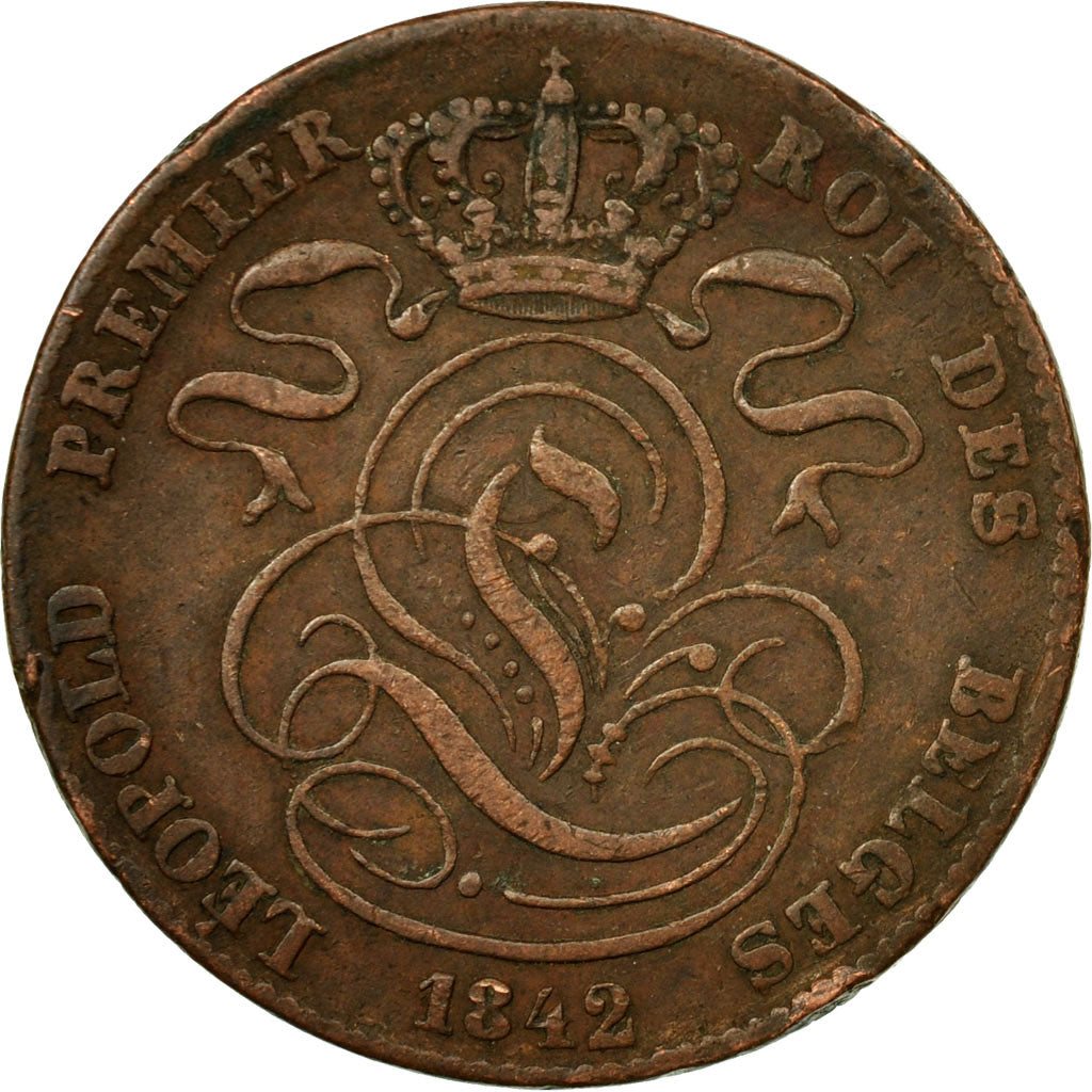 Coin, Belgium, Leopold I, 5 Centimes, 1842, VF(30-35), Copper, KM:5.1
