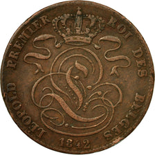 Coin, Belgium, Leopold I, 5 Centimes, 1842, VF(30-35), Copper, KM:5.1