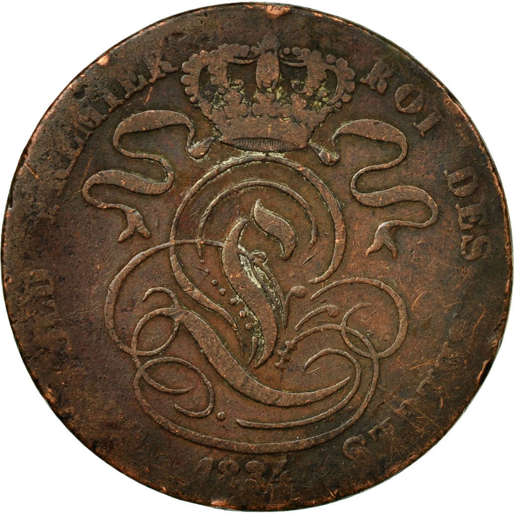 Münze, Belgien, Leopold I, 5 Centimes, 1834, SGE+, Kupfer, KM:5.1