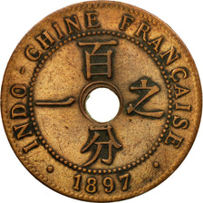 Coin, FRENCH INDO-CHINA, Cent, 1897, Paris, EF(40-45), Bronze, KM:8