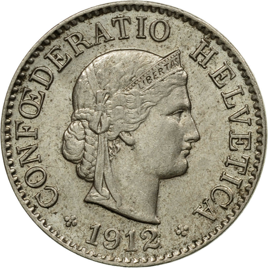 Moneda, Suiza, 5 Rappen, 1912, Bern, MBC, Cobre - níquel, KM:26