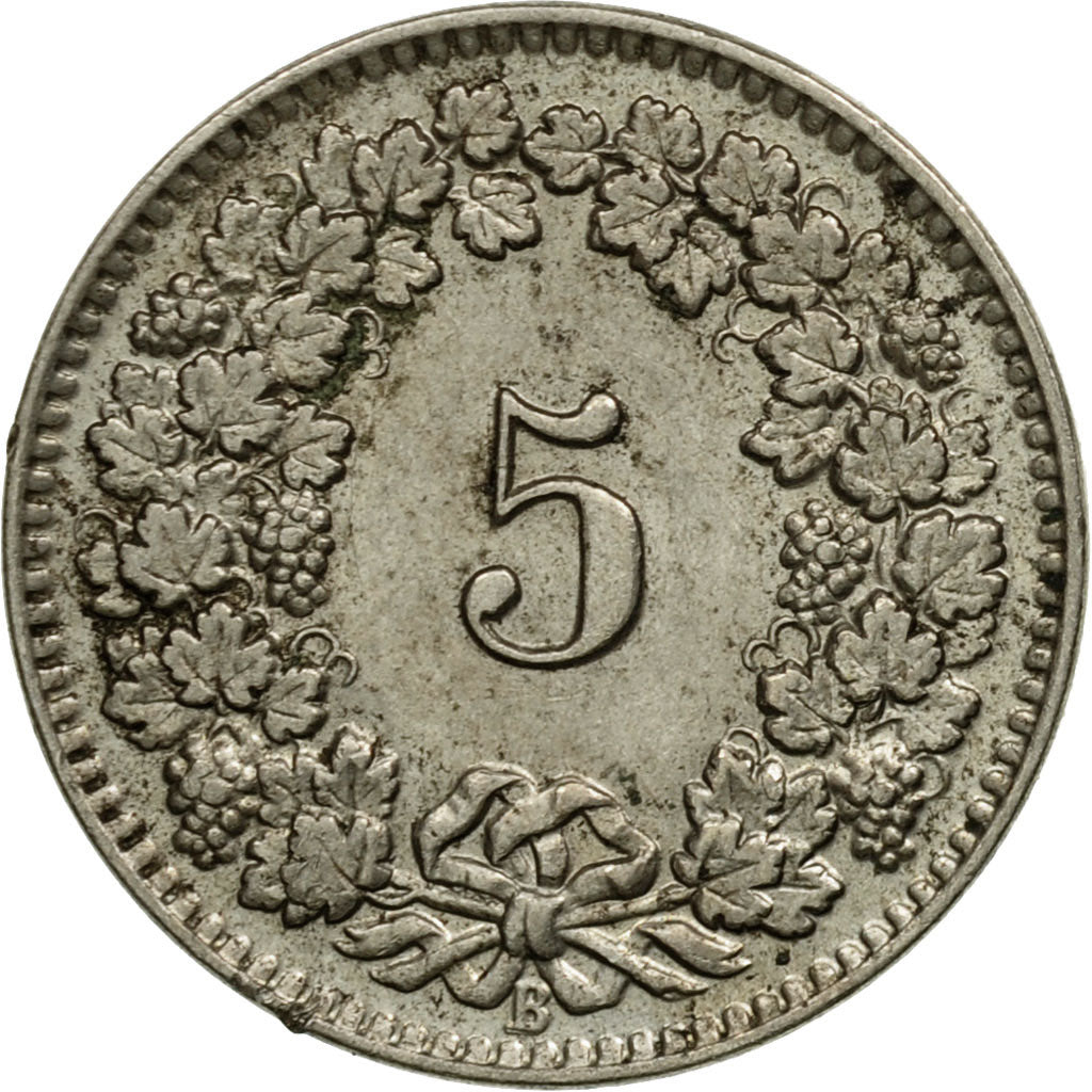 Moneda, Suiza, 5 Rappen, 1912, Bern, MBC, Cobre - níquel, KM:26