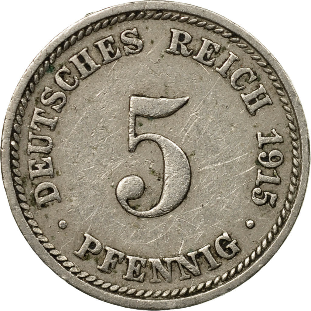 Coin, GERMANY - EMPIRE, Wilhelm II, 5 Pfennig, 1915, Munich, EF(40-45)