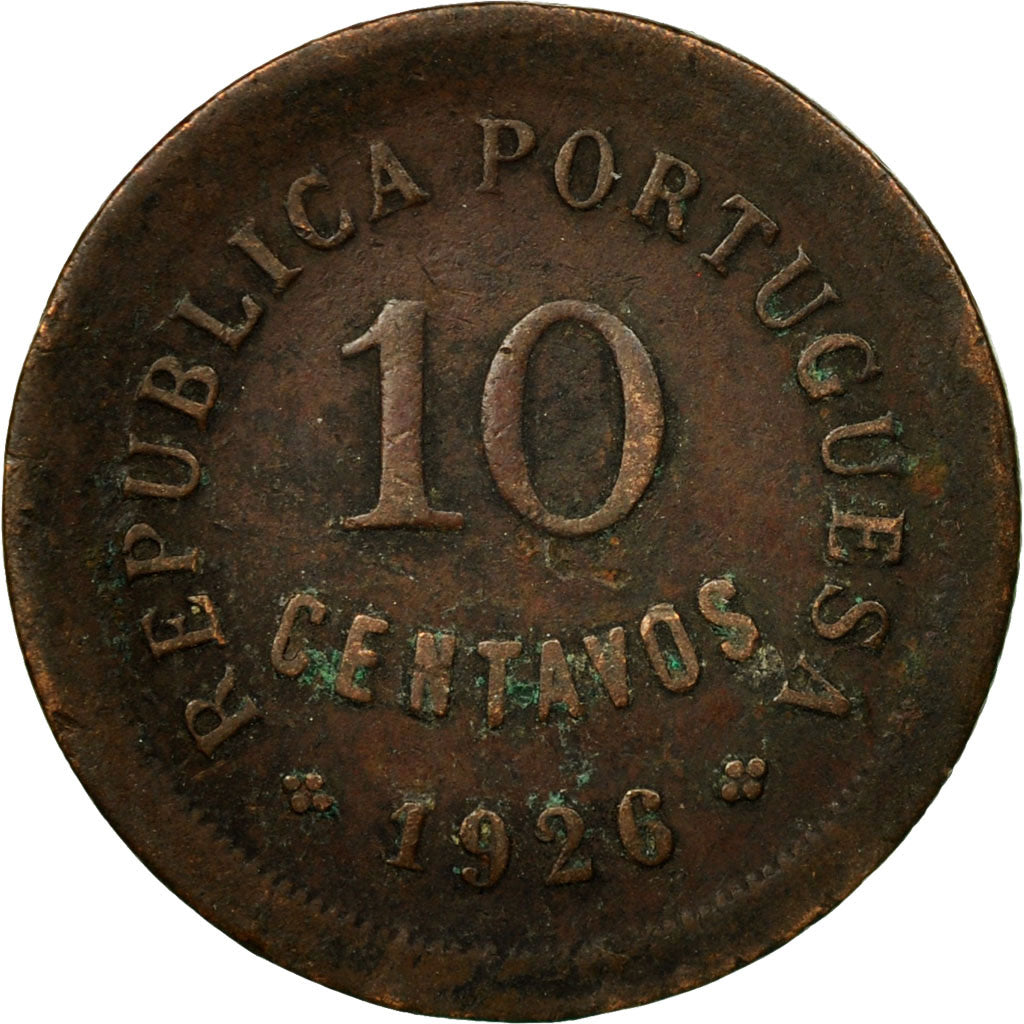 Coin, Portugal, 10 Centavos, 1926, VF(20-25), Bronze, KM:573