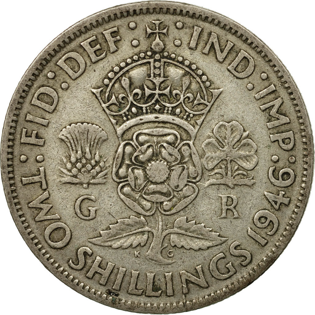 Coin, Great Britain, George VI, Florin, Two Shillings, 1946, EF(40-45), Silver
