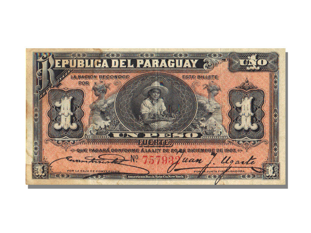 Paraguay, 1 Peso, 1907, EF(40-45)