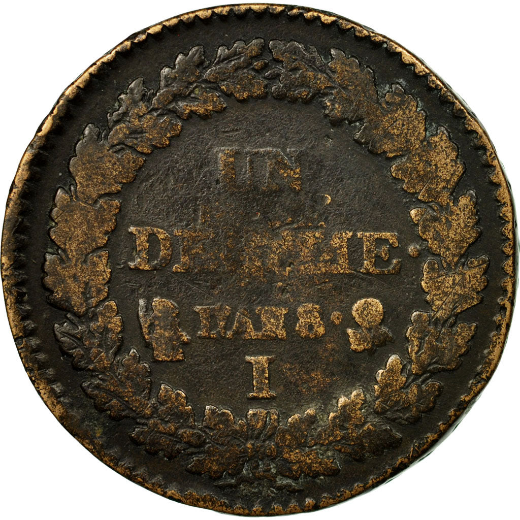 Coin, France, Dupré, Decime, AN 8, Limoges, VG(8-10), Bronze, KM:644.7