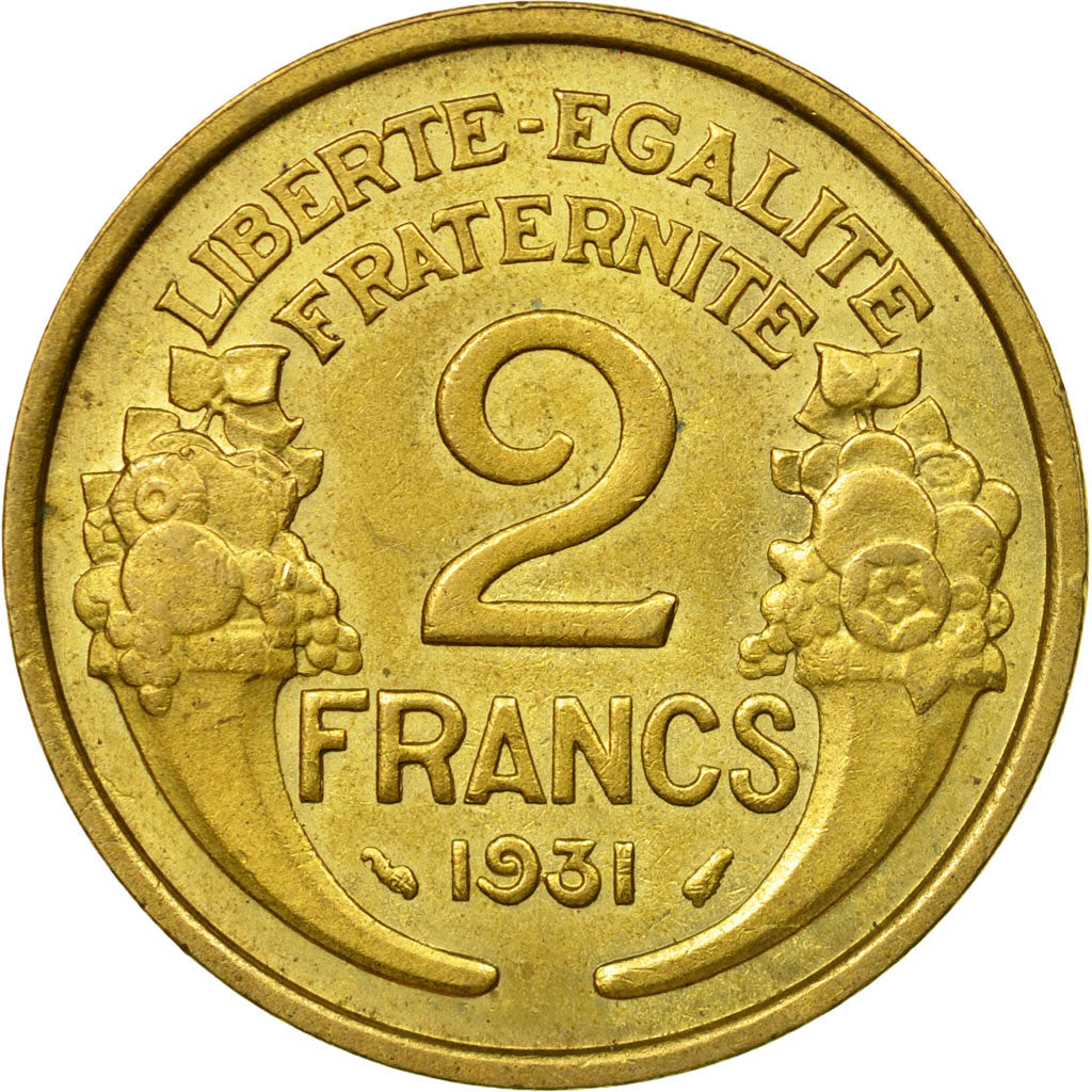 Münze, Frankreich, Morlon, 2 Francs, 1931, Paris, SS, Aluminum-Bronze, KM:886