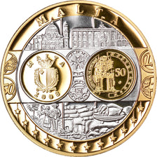 Malta, Medaille, L'Europe, Auberge de Castille, 2008, UNC, Zilver