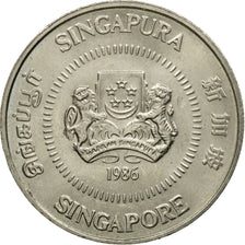 Monnaie, Singapour, 50 Cents, 1986, British Royal Mint, TTB, Copper-nickel