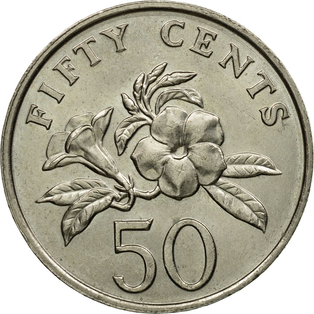 Monnaie, Singapour, 50 Cents, 1986, British Royal Mint, TTB, Copper-nickel