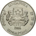 Coin, Singapore, 20 Cents, 1986, British Royal Mint, AU(50-53), Copper-nickel