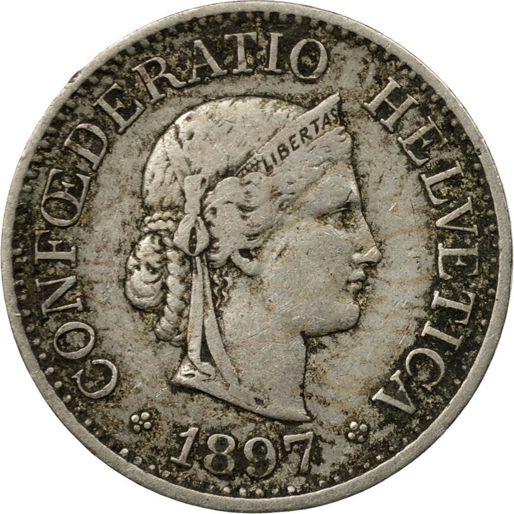 Moneda, Suiza, 10 Rappen, 1897, Bern, MBC, Cobre - níquel, KM:27
