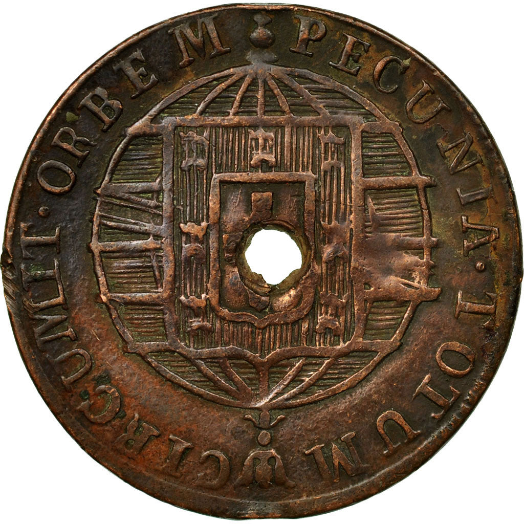 Coin, Brazil, 20 Reis, 1820, Rio de Janeiro, VG(8-10), Copper, KM:316.1
