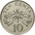 Moneda, Singapur, 10 Cents, 1986, British Royal Mint, MBC+, Cobre - níquel