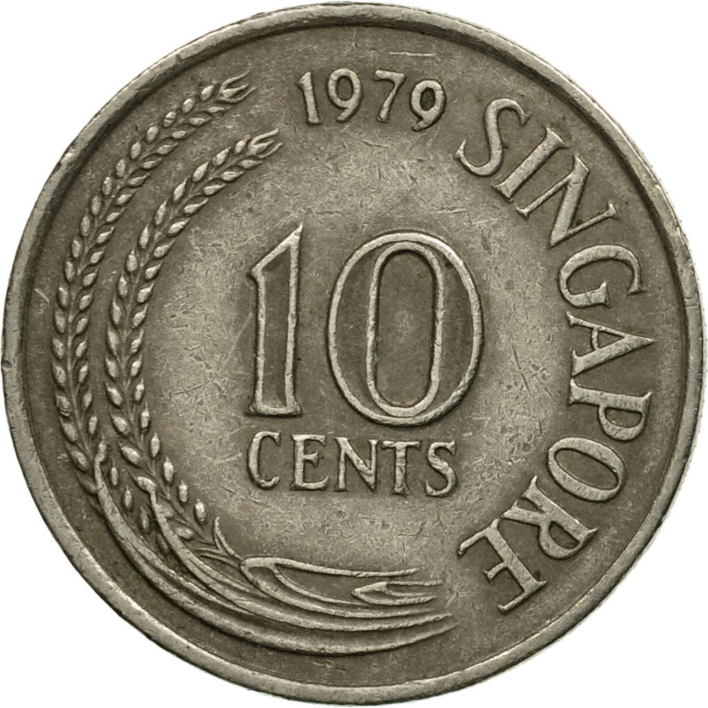 Coin, Singapore, 10 Cents, 1979, Singapore Mint, VF(30-35), Copper-nickel, KM:3