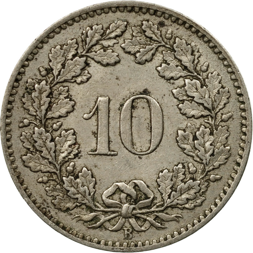 Coin, Switzerland, 10 Rappen, 1880, Bern, EF(40-45), Copper-nickel, KM:27