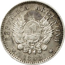 Coin, Argentina, 10 Centavos, 1882, EF(40-45), Silver, KM:26