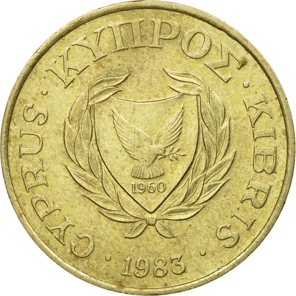 Coin, Cyprus, 5 Cents, 1983, EF(40-45), Nickel-brass, KM:55.1