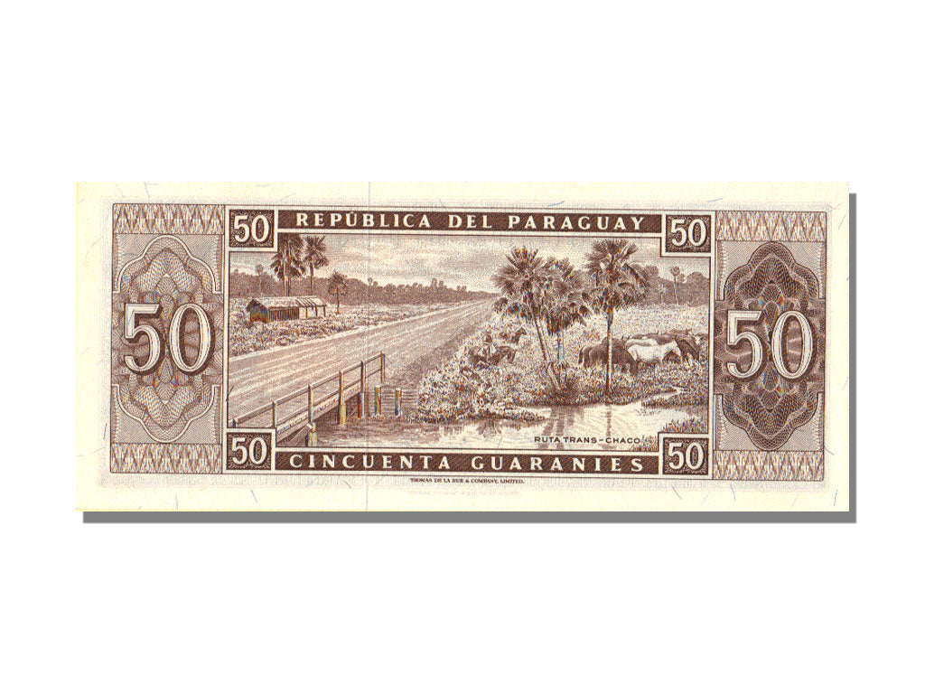 Paraguay, 50 Guaraníes, 1952, KM #197b, UNC(65-70), A