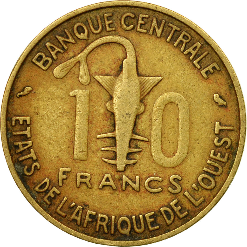 Coin, West African States, 10 Francs, 1964, Paris, VF(30-35), Aluminum-Bronze
