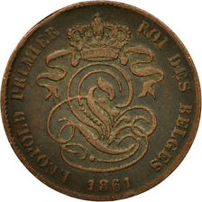 Coin, Belgium, Leopold I, 2 Centimes, 1861, EF(40-45), Copper, KM:4.2