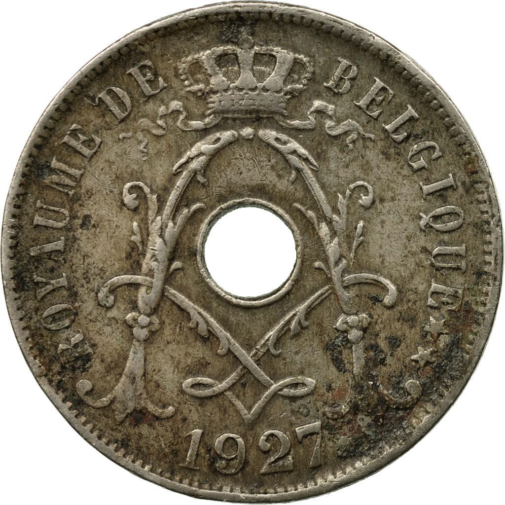 Moneda, Bélgica, 25 Centimes, 1927, BC+, Cobre - níquel, KM:68.1