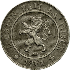 Moneda, Bélgica, Leopold I, 10 Centimes, 1864, MBC, Cobre - níquel, KM:22