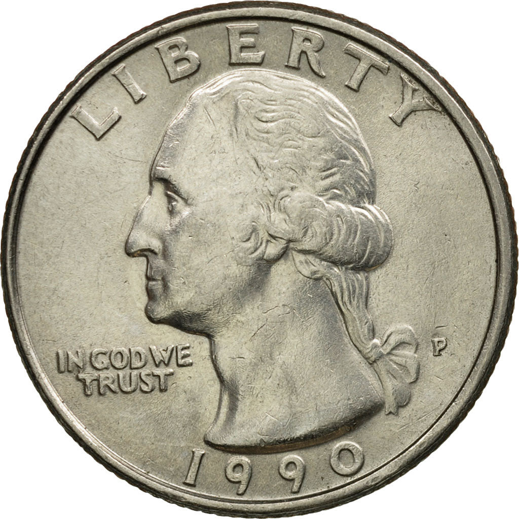 Coin, United States, Washington Quarter, Quarter, 1990, U.S. Mint, Philadelphia