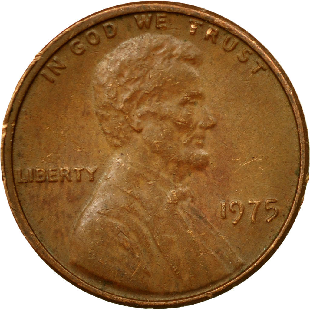 Coin, United States, Lincoln Cent, Cent, 1975, U.S. Mint, Philadelphia