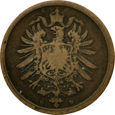 Coin, GERMANY - EMPIRE, Wilhelm I, 2 Pfennig, 1875, Munich, EF(40-45), Copper