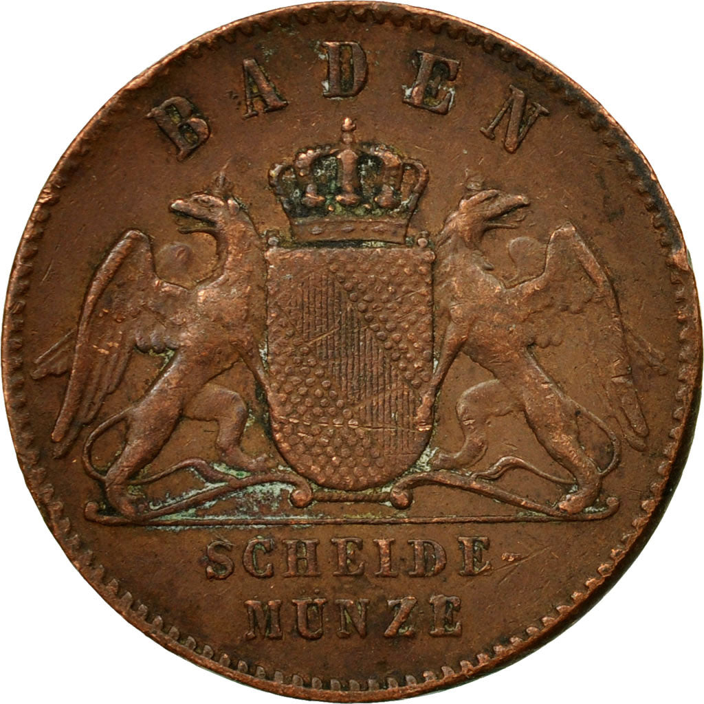 Coin, German States, BADEN, Friedrich I, Kreuzer, 1870, VF(30-35), Copper