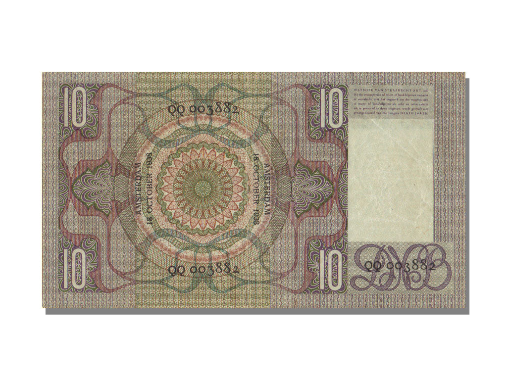Netherlands, 10 Gulden, 1938, 1938-10-18, UNC(60-62), QQ