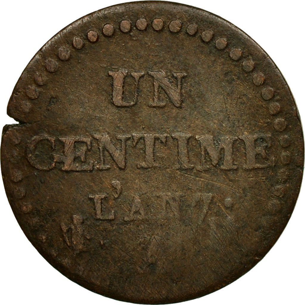 Coin, France, Dupré, Centime, AN 7, Paris, VG(8-10), Bronze, KM:646, Le