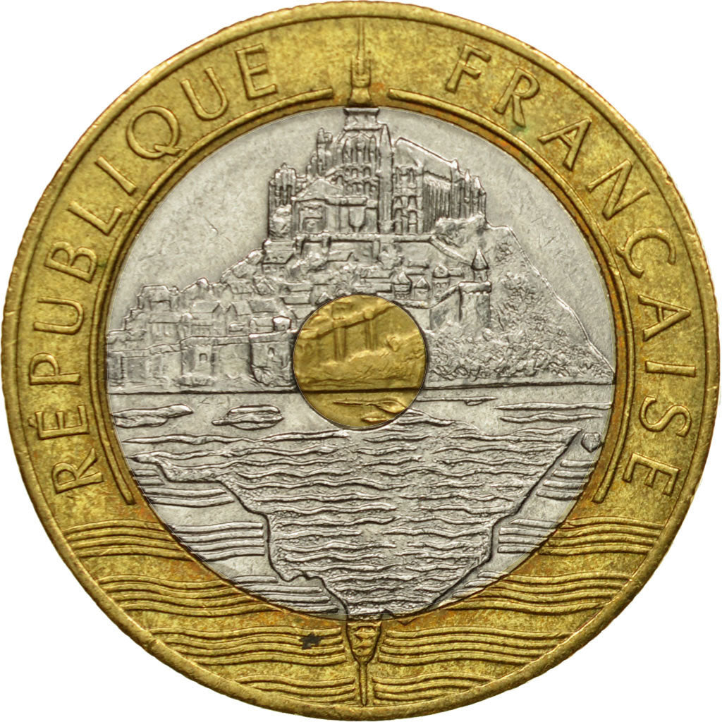 Monnaie, France, Mont Saint Michel, 20 Francs, 1993, Paris, TTB, Tri-Metallic