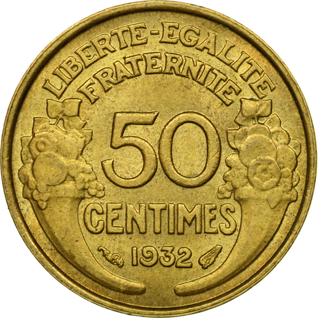 Coin, France, Morlon, 50 Centimes, 1932, Paris, VF(30-35), Aluminum-Bronze