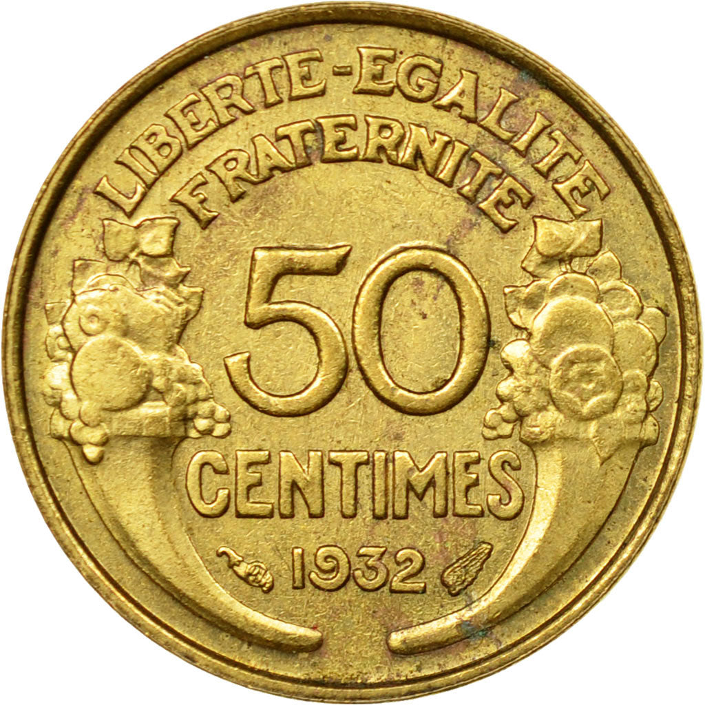 Coin, France, Morlon, 50 Centimes, 1932, Paris, VF(20-25), Aluminum-Bronze