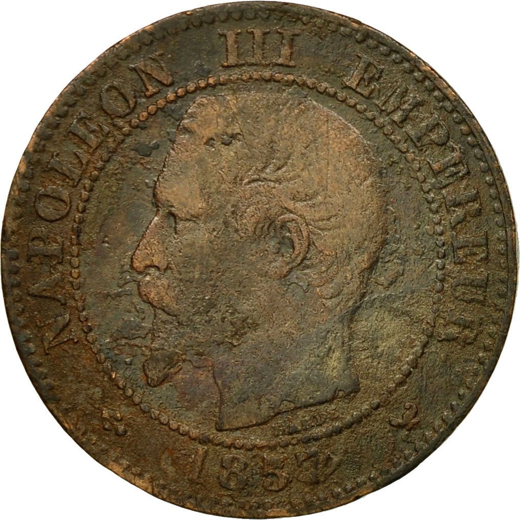 Moneta, Francja, Napoleon III, Napoléon III, 2 Centimes, 1857, Lille, F(12-15)