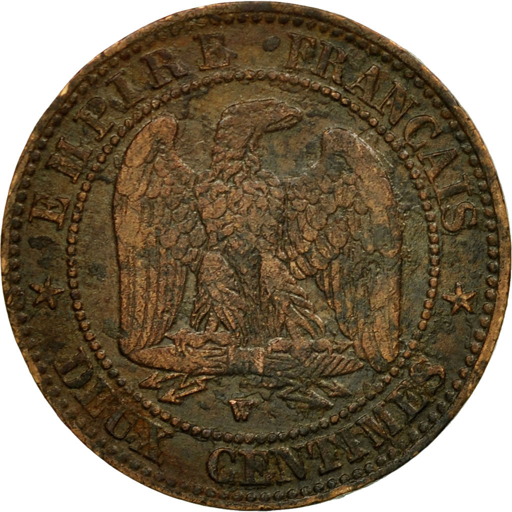 Moneta, Francja, Napoleon III, Napoléon III, 2 Centimes, 1857, Lille, F(12-15)